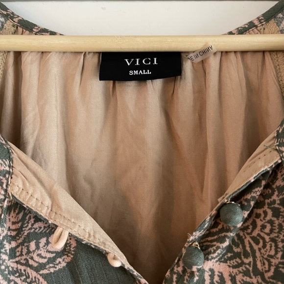 Vici Paisley Bohemian Button Front Flowy Maxi Dress - S - Picture 10 of 10